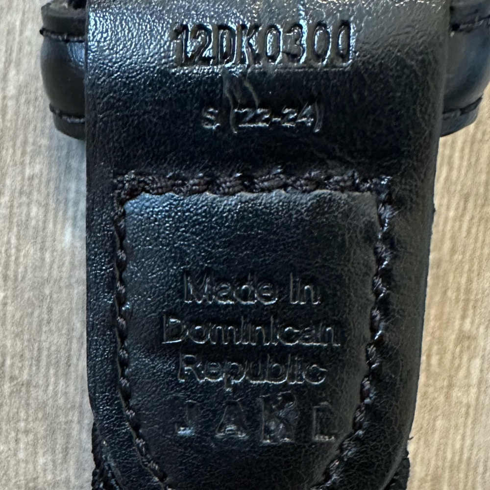 Vintage Boys Black Woven Braided Leather Belt Size Small “Jake” Engraved - Picture 2 of 14